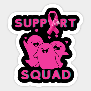 Breast Cancer Awareness pink Ghosts Support Squad Sticker